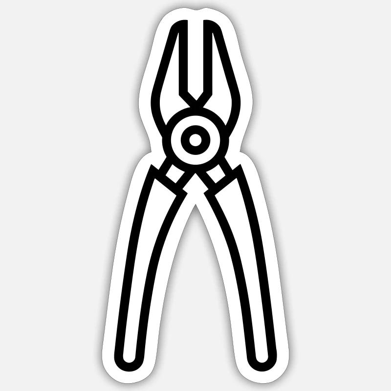 Zange - Sticker Größe S (10 x 10 cm) - Mattweiß