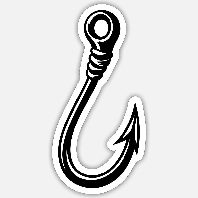 Fish hook icon Sticker size S (10 x 10 cm)