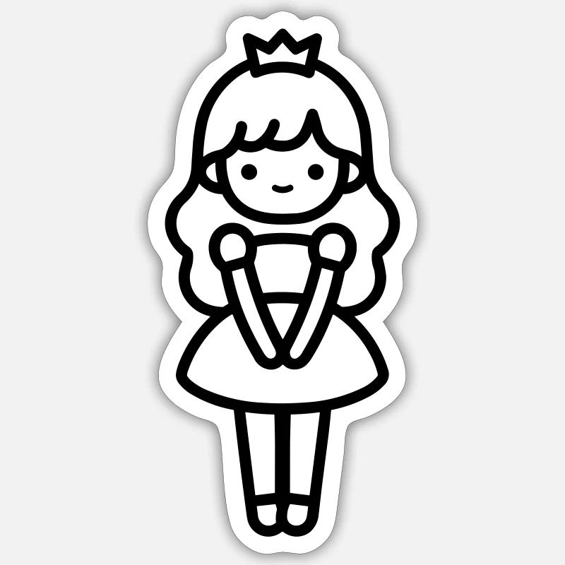 princesse Sticker taille S (10 x 10 cm)