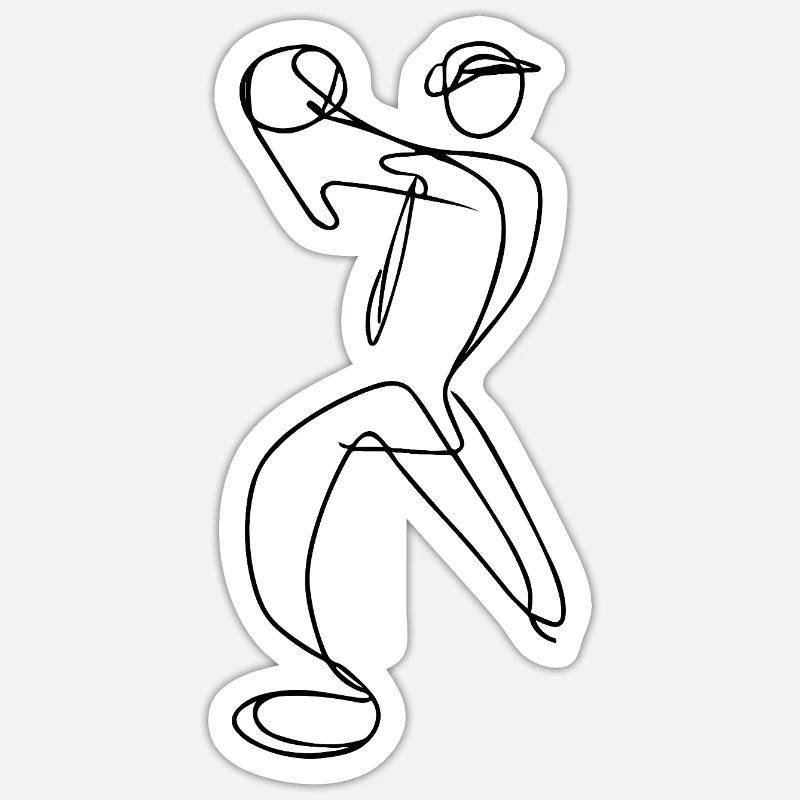 Cricket Bowler Drawing - Sticker size S (10 x 10 cm) - white matte