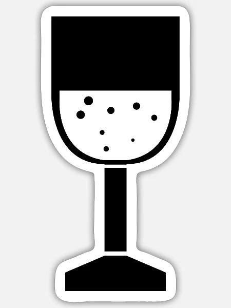 Weinglas - Sticker Größe S (10 x 10 cm) - Mattweiß