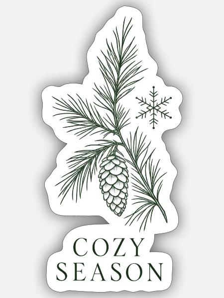 Gemütliches Kiefern-Jahreszeichen - Sticker Größe S (10 x 10 cm) - Mattweiß