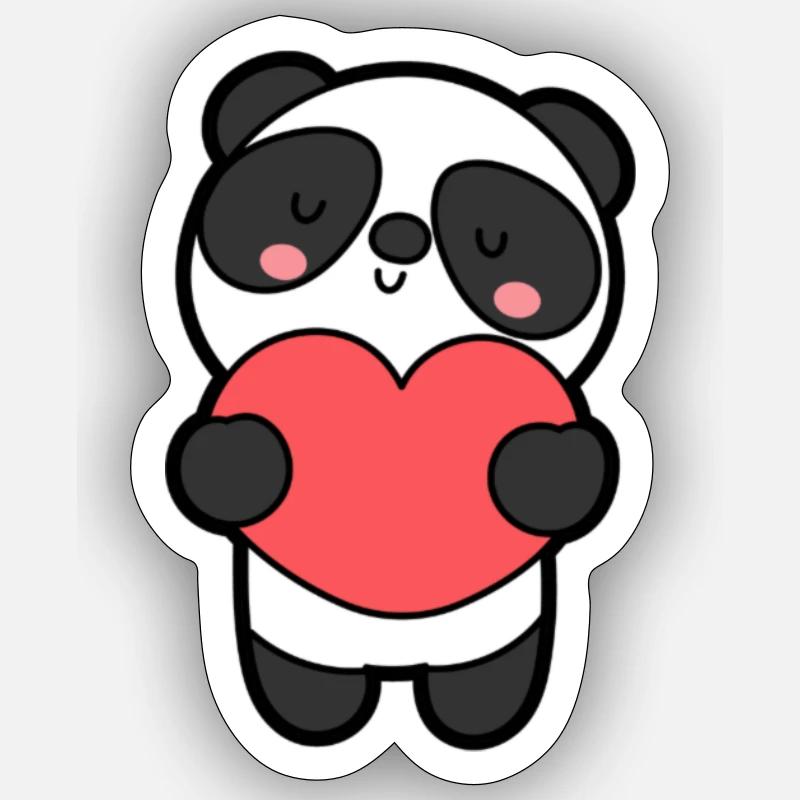 cute panda - Sticker size S (10 x 10 cm) - white matte