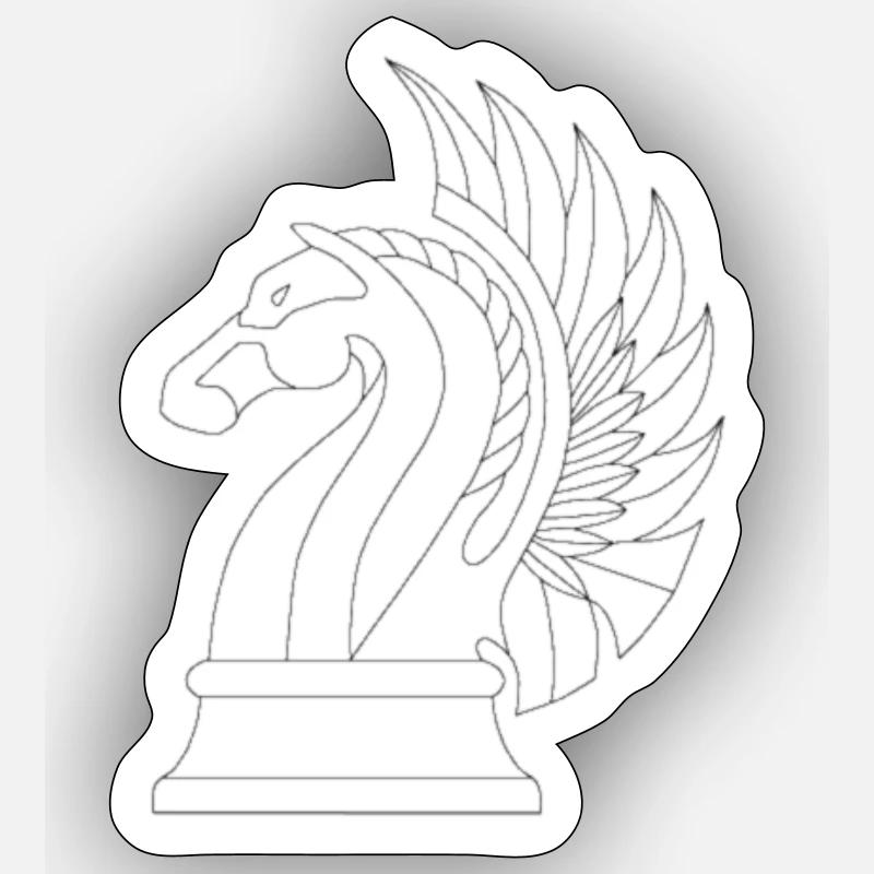 Pegasus Hunter 31 - Sticker taille S (10 x 10 cm) - blanc mat