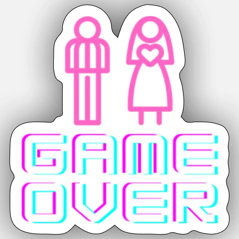Game over - Sticker Größe S (10 x 10 cm) - Mattweiß