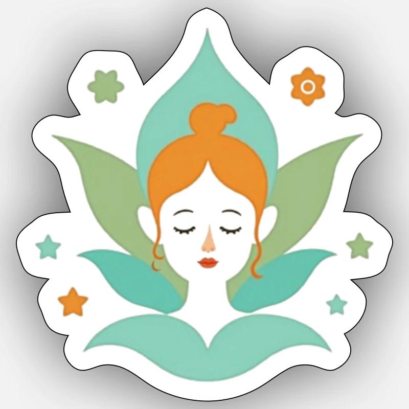 Yogi Elf - Sticker Größe S (10 x 10 cm) - Mattweiß