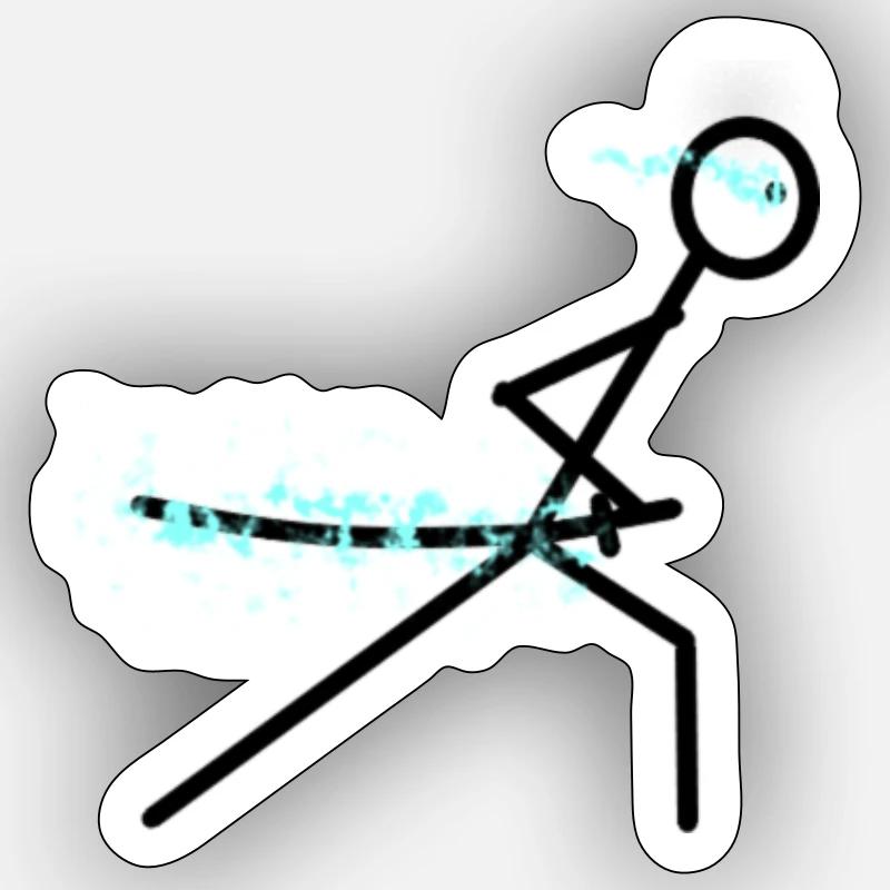 Stabman Samurai Flame Épée Sticker taille S (10 x 10 cm)