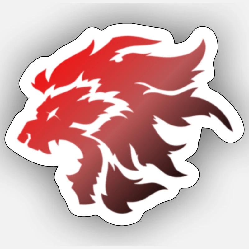 Fire Lion - Sticker size S (10 x 10 cm) - white matte