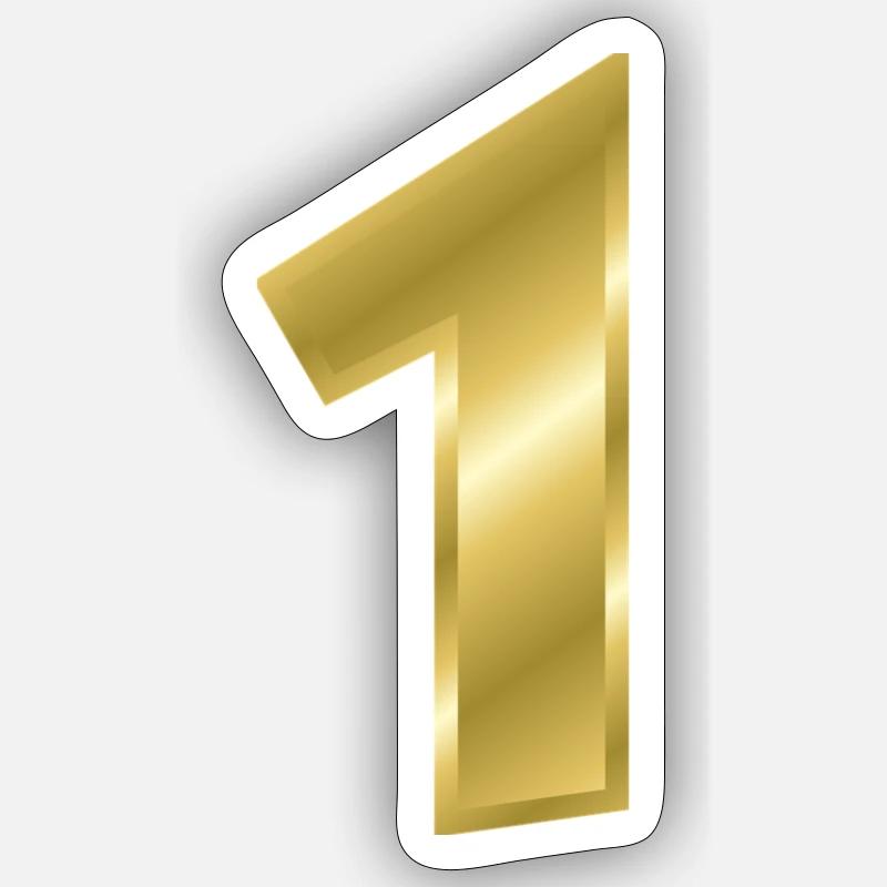 numéro 1 - Sticker taille S (10 x 10 cm) - blanc mat