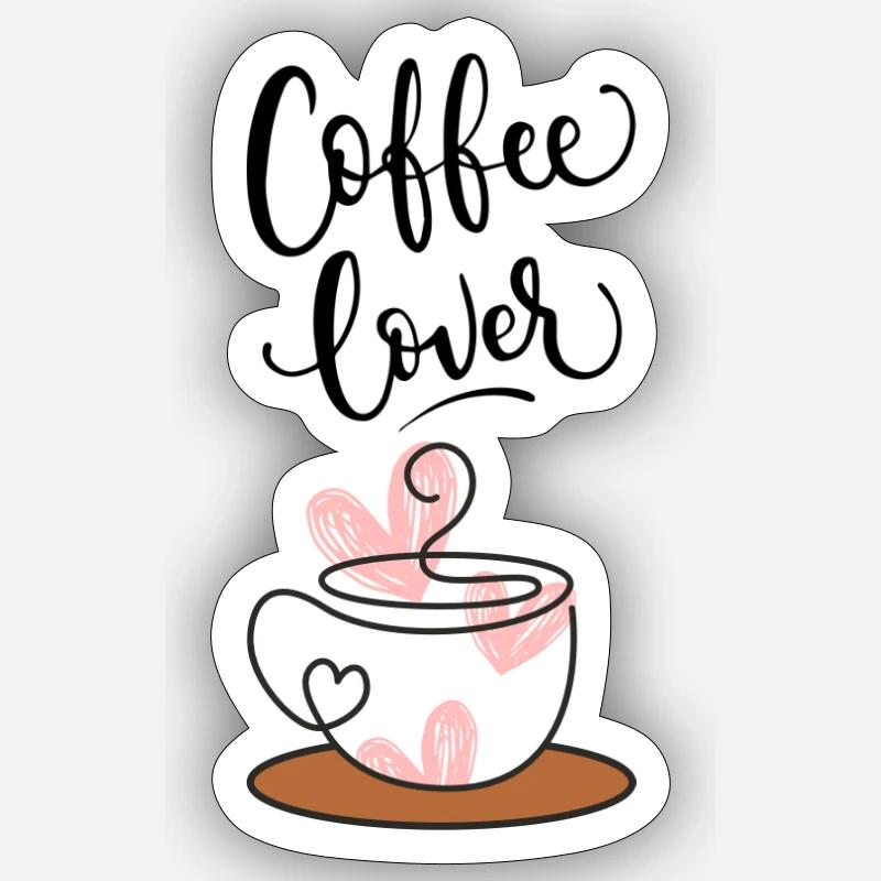 CoffeeLover - Sticker Größe S (10 x 10 cm) - Mattweiß