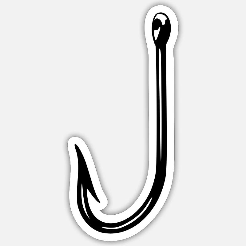 Haken - Sticker Größe S (10 x 10 cm) - Mattweiß