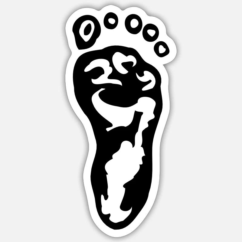 Pied - Sticker taille S (10 x 10 cm) - blanc mat