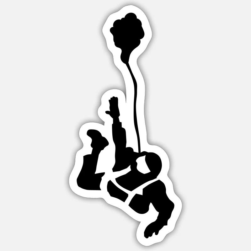 fallschirm_3 - Sticker size S (10 x 10 cm) - white matte