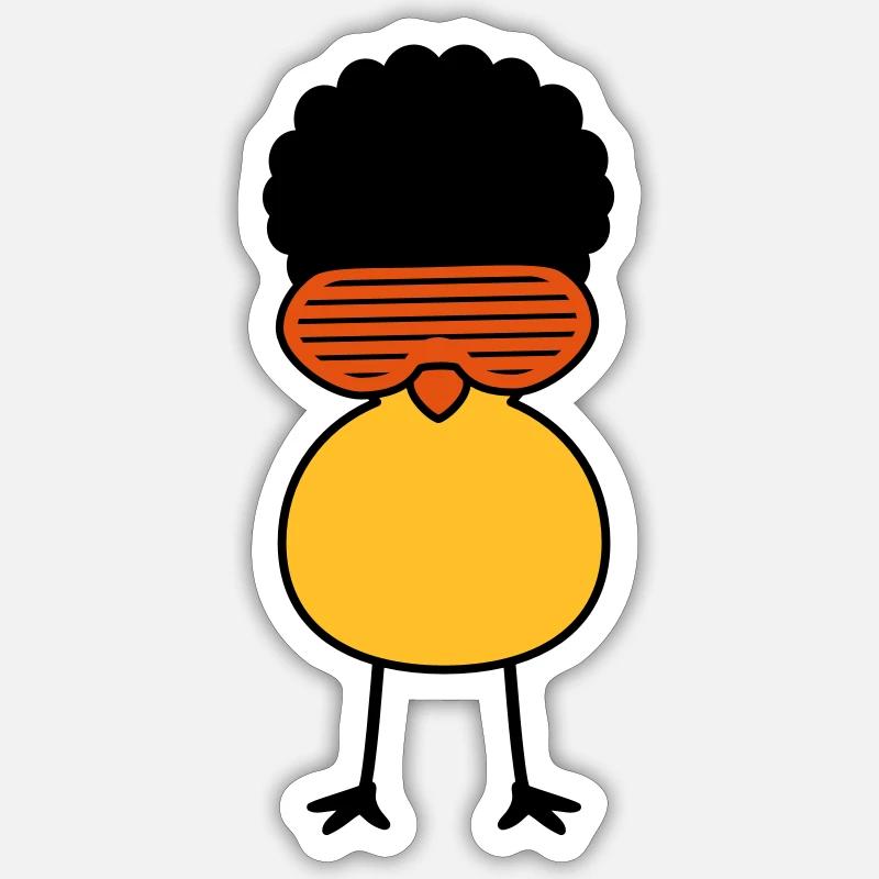 Funky Chick - Sticker Größe S (10 x 10 cm) - Mattweiß