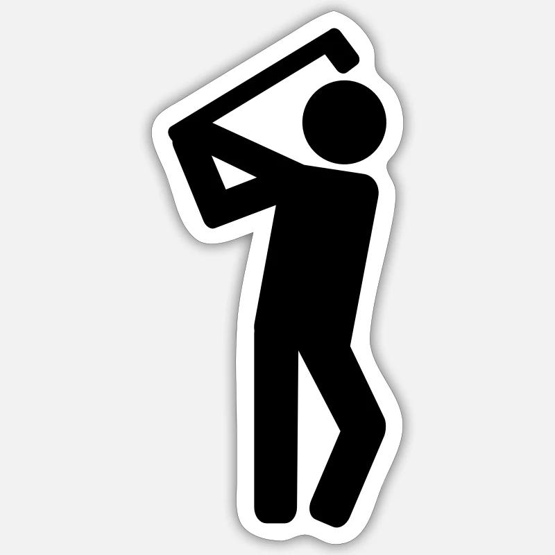 Golf - Sticker taille S (10 x 10 cm) - blanc mat