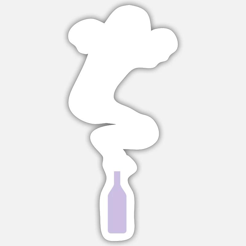 Flaschengeist - Sticker Größe S (10 x 10 cm) - Mattweiß