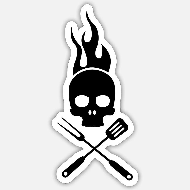 bbq - Sticker Größe S (10 x 10 cm) - Mattweiß