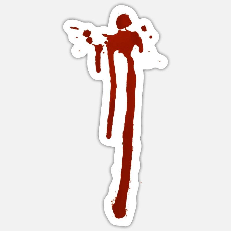 Blood - Sticker taille S (10 x 10 cm) - blanc mat
