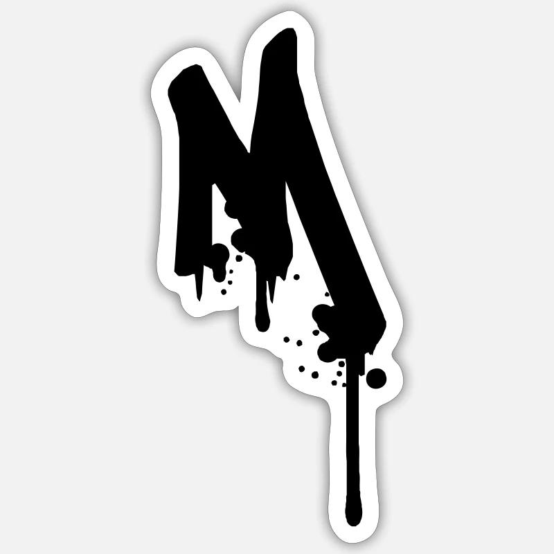 M graffiti drops Farbklex spray - Sticker size S (10 x 10 cm) - white matte
