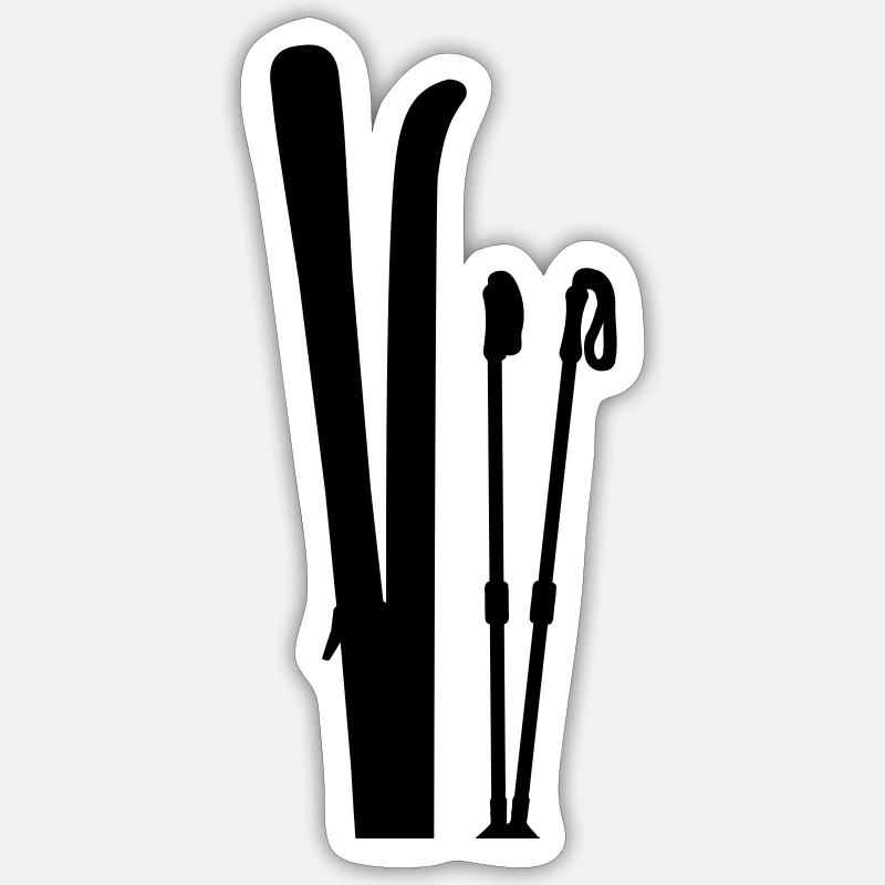Ski - Sticker size S (10 x 10 cm) - white matte
