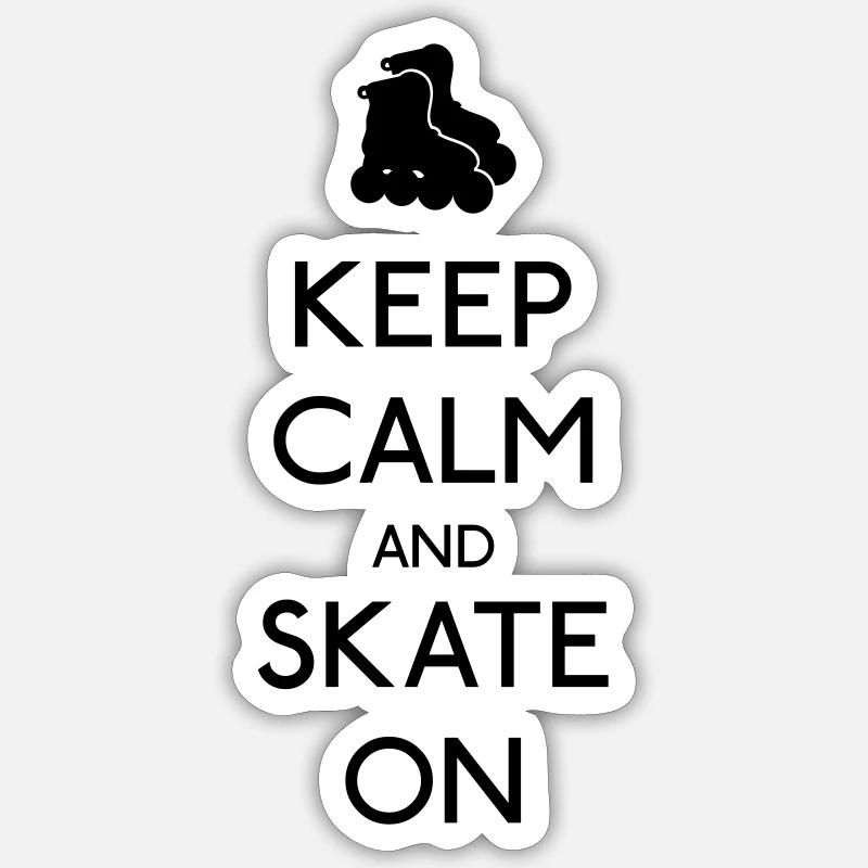 Keep Calm skate on - Sticker Größe S (10 x 10 cm) - Mattweiß