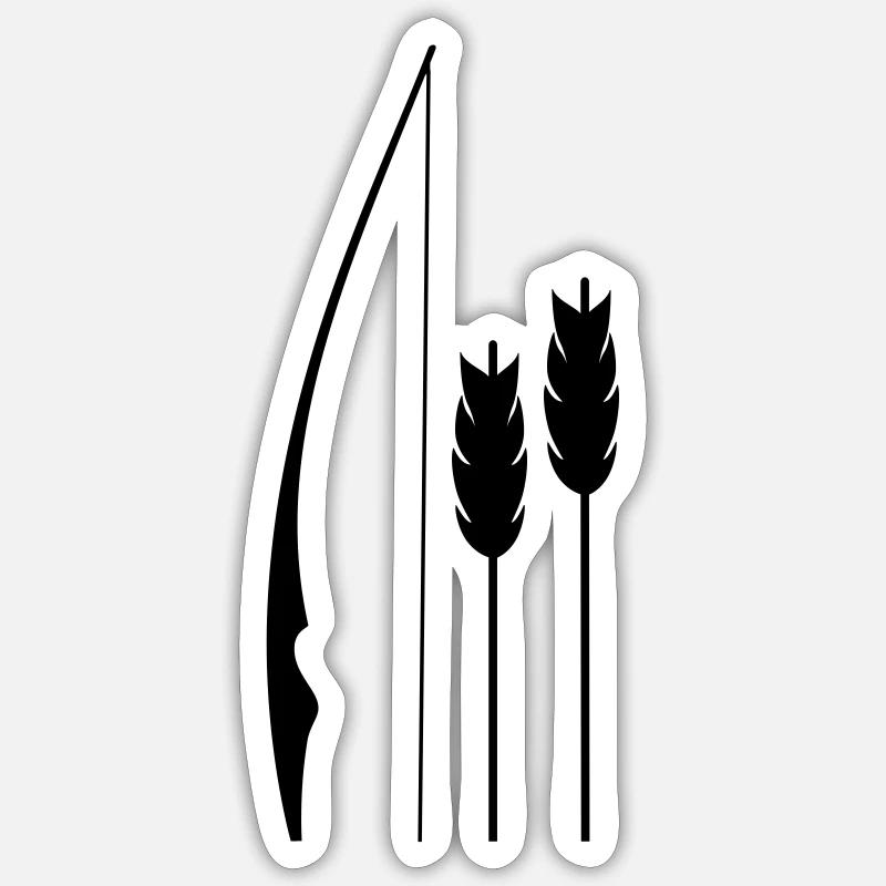 Longbow Langbogen - Sticker Größe S (10 x 10 cm) - Mattweiß
