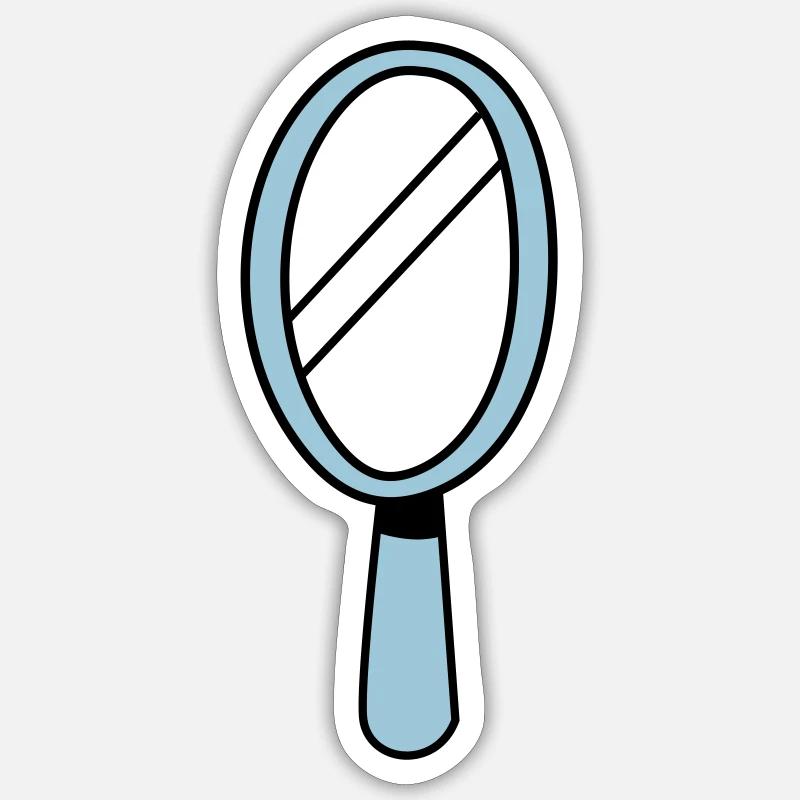 MIROIR MIROIR à main en bleu - Sticker taille S (10 x 10 cm) - blanc mat