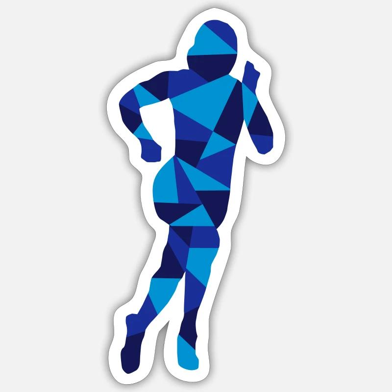 Running, runner - Sticker size S (10 x 10 cm) - white matte