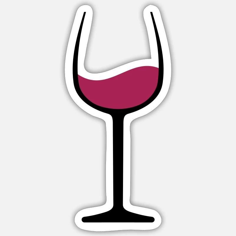 Vin - Sticker taille S (10 x 10 cm) - blanc mat