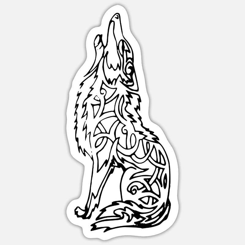 loup - Sticker taille S (10 x 10 cm) - blanc mat