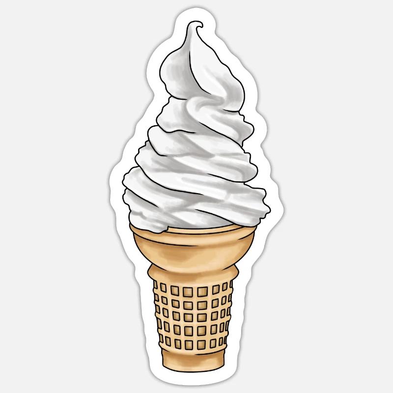 Softeis Eistüte Eisdiele - Sticker Größe S (10 x 10 cm) - Mattweiß