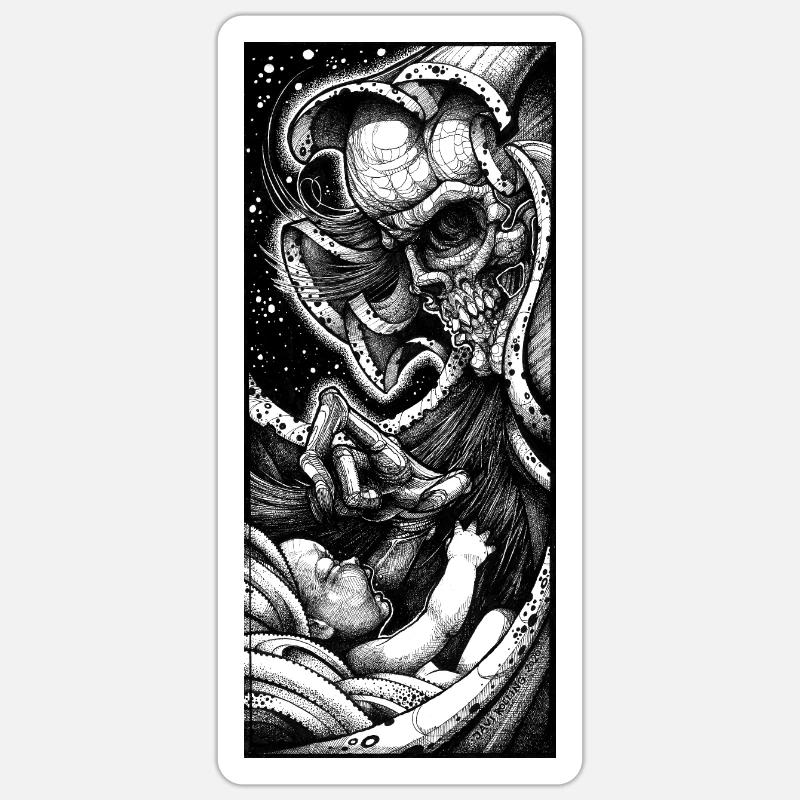 Fin et début du cercle - Sticker taille S (10 x 10 cm) - blanc mat
