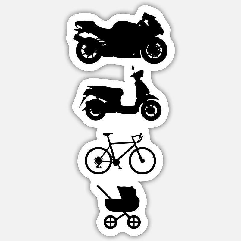MotorcyclebisKid Wagon Biker Motorcyclist Sticker size S (10 x 10 cm)