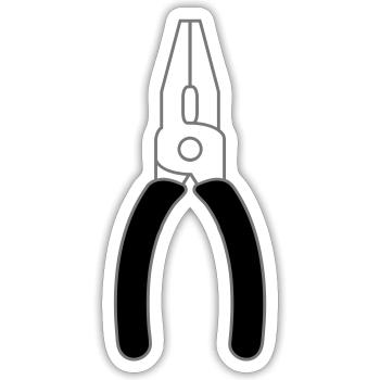 Logo pliers tool - Sticker size S (10 x 10 cm) - white matte - Front