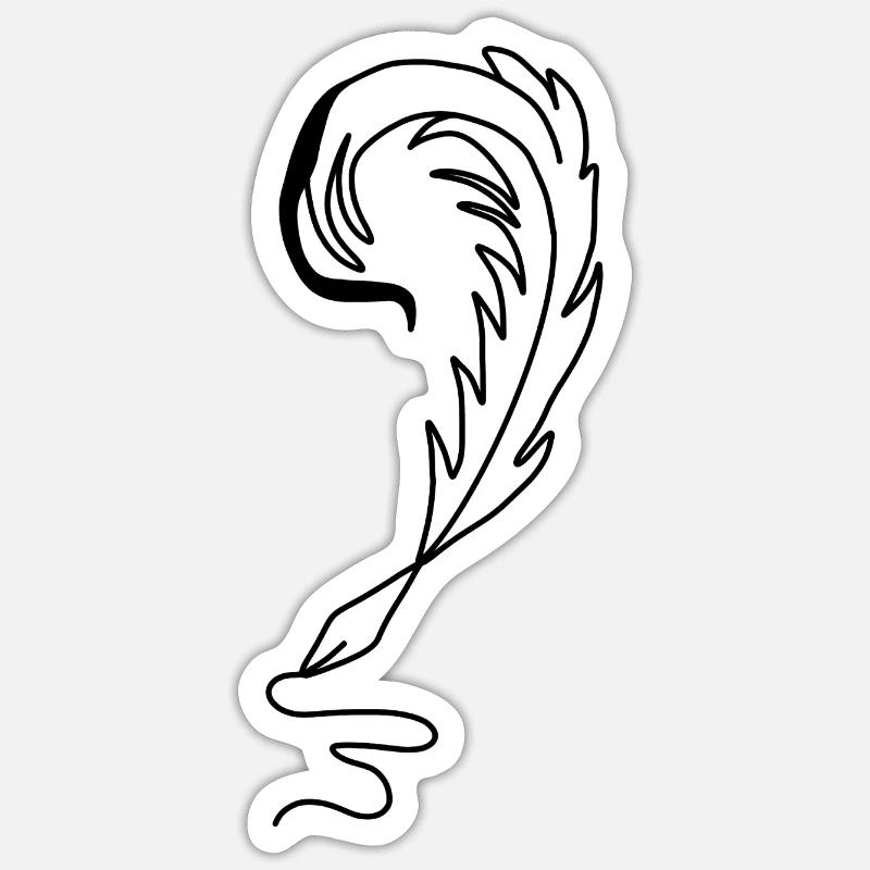 Feder Füller Tinte - Sticker Größe S (10 x 10 cm) - Mattweiß