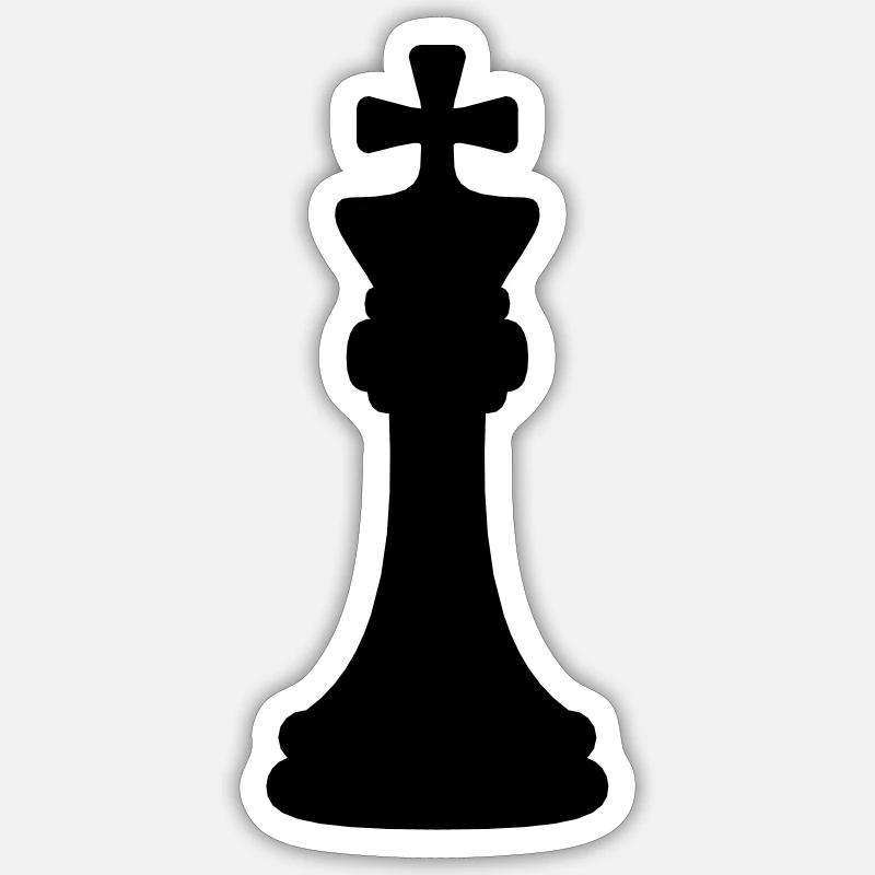 Black Chess King - Sticker size S (10 x 10 cm) - white matte