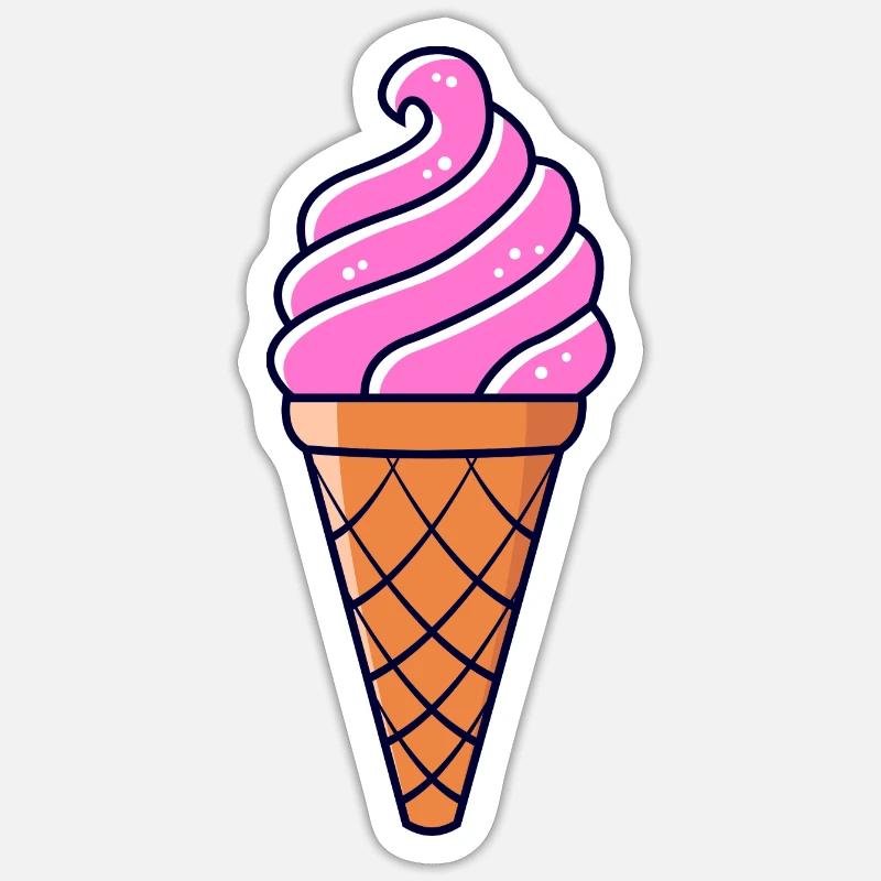 SOFTEIS EISCREME EISBECHER WAFFELEIS GESCHENKIDEE - Sticker Größe S (10 x 10 cm) - Mattweiß