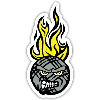 petanque gesicht cartoon flame13 feroce - Sticker Größe S (10 x 10 cm) - Mattweiß - Vorne