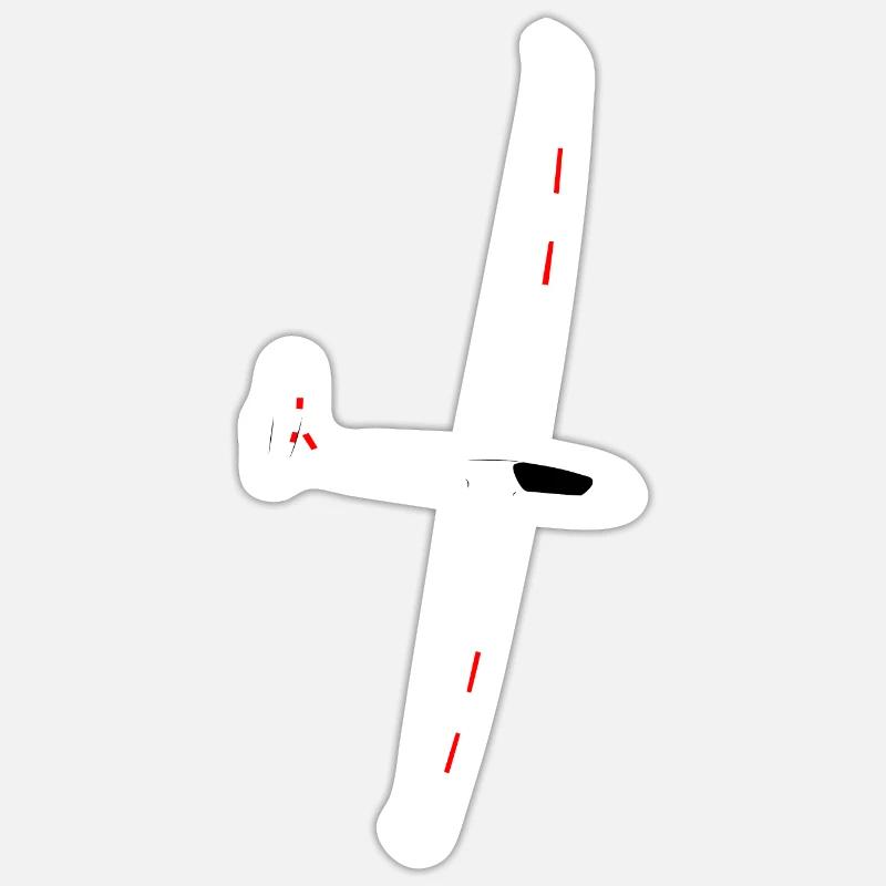 Glider Gliding Gliding Glider - Sticker size S (10 x 10 cm) - white matte