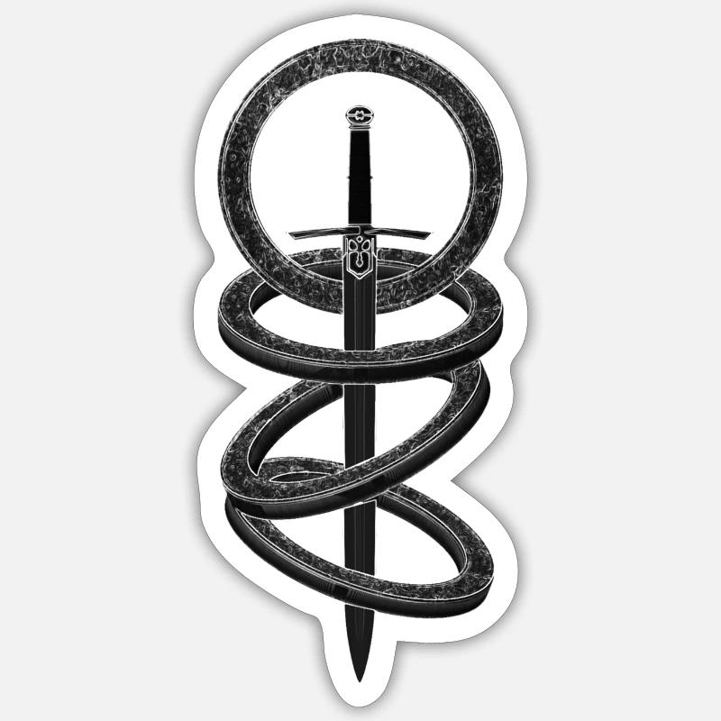 HYDRA - Sword Black1 - Sticker Größe S (10 x 10 cm) - Mattweiß