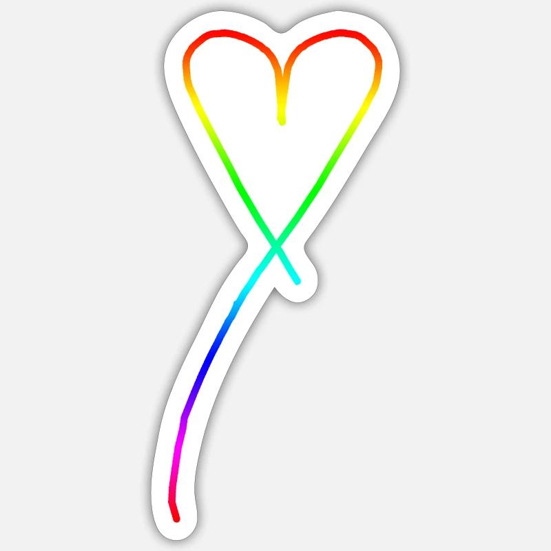 Pride heart - Sticker size S (10 x 10 cm) - white matte
