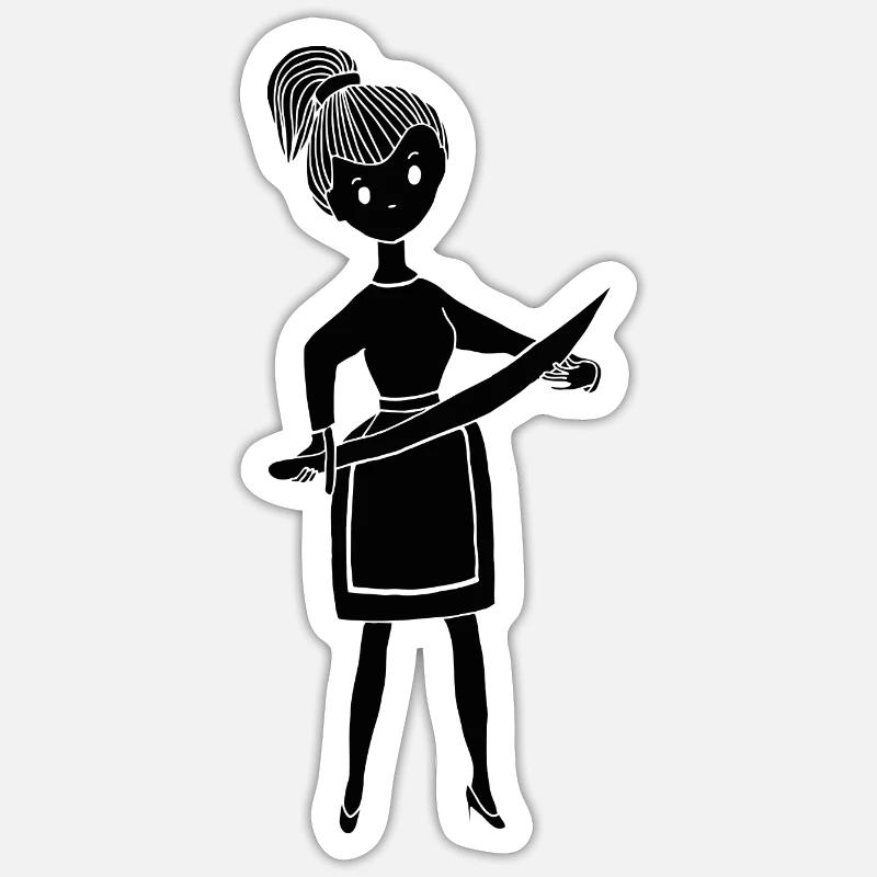 machete ragazza nera Adesivo