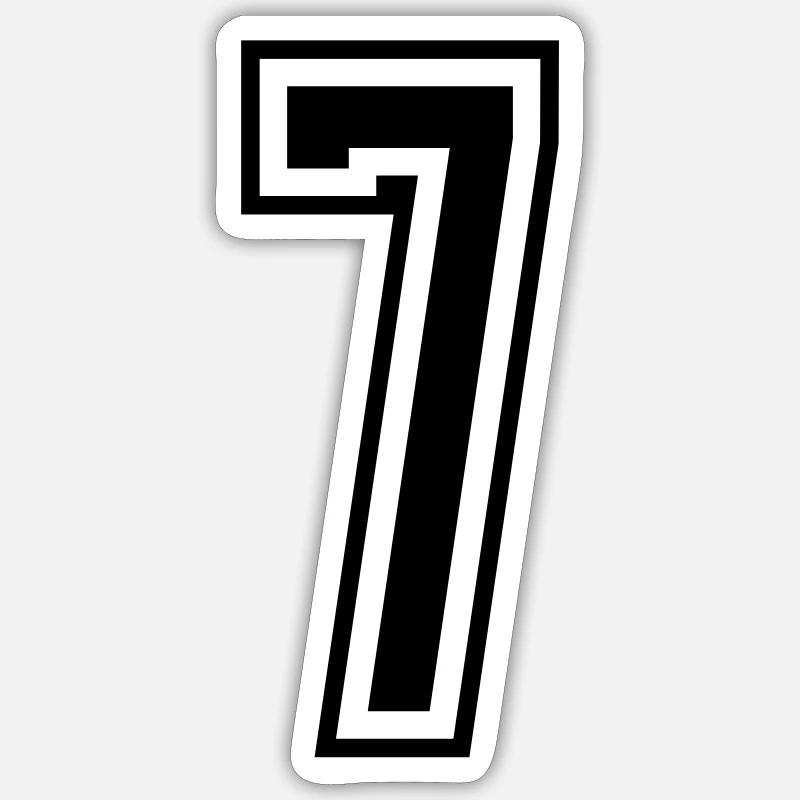 7 Number number - Sticker size S (10 x 10 cm) - white matte