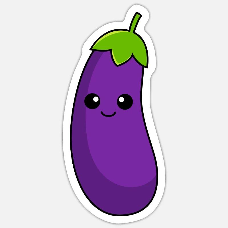 Aubergine Comic - Sticker size S (10 x 10 cm) - white matte