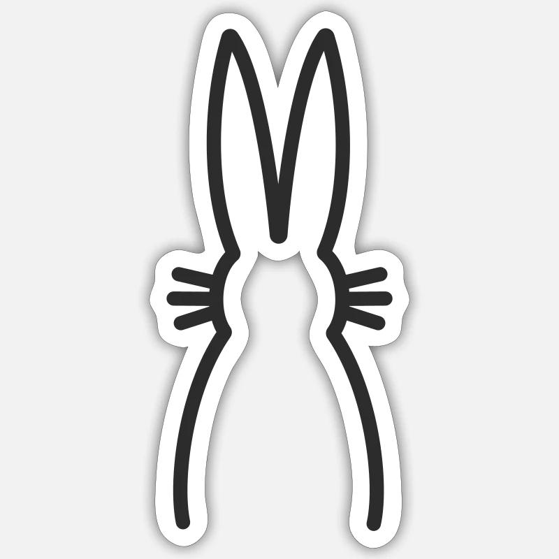 Rabbit - Sticker size S (10 x 10 cm) - white matte
