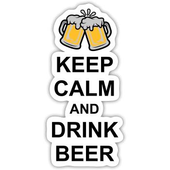 Keep Calm Drink Beer - Sticker Größe S (10 x 10 cm) - Mattweiß - Vorne