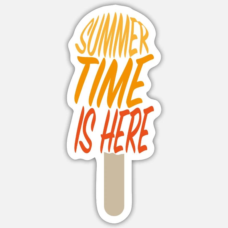 L’été est arrivé - Sticker taille S (10 x 10 cm) - blanc mat
