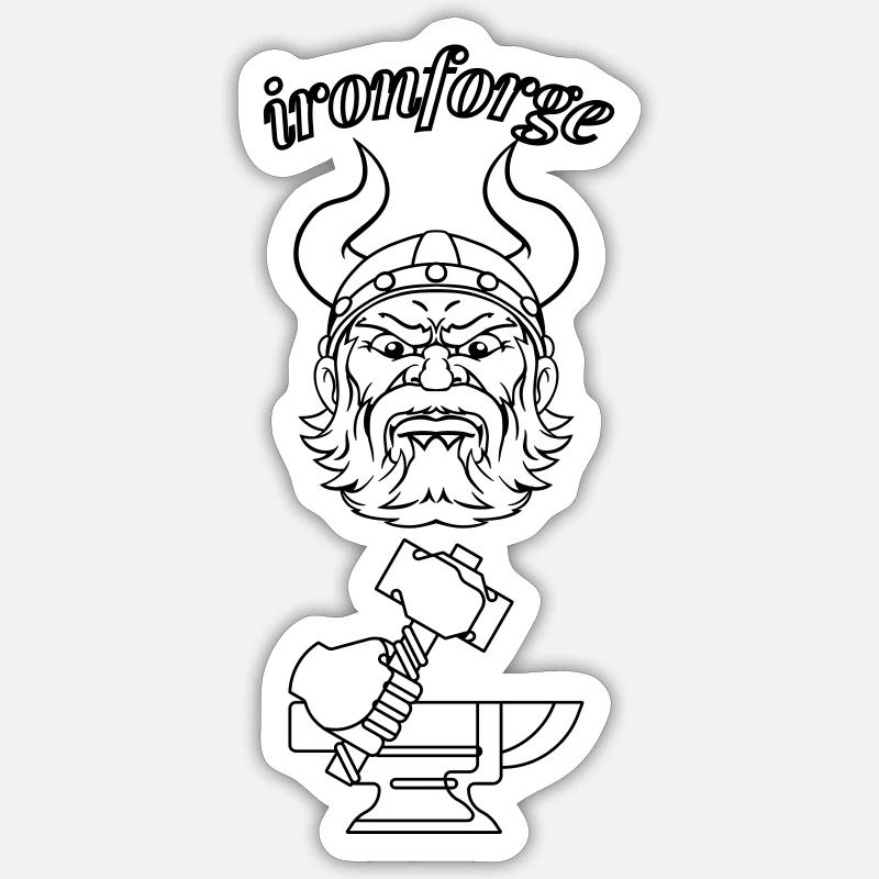 ironforge texte noir - Sticker taille S (10 x 10 cm) - blanc mat