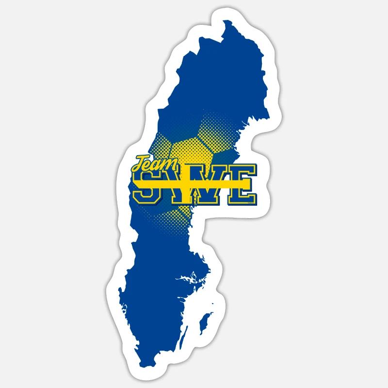 Team SWE Map Sweden with Ball Pattern Sticker size S (10 x 10 cm)