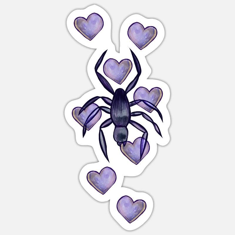Spider Amour - Sticker taille S (10 x 10 cm) - blanc mat